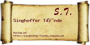 Singhoffer Tünde névjegykártya
