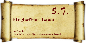 Singhoffer Tünde névjegykártya