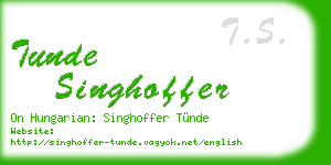 tunde singhoffer business card